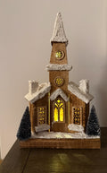 Wooden Christmas Home W/Light