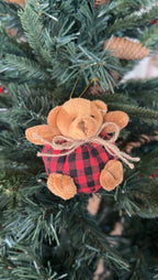 Bear Ornament - Set of 12 Black/Red