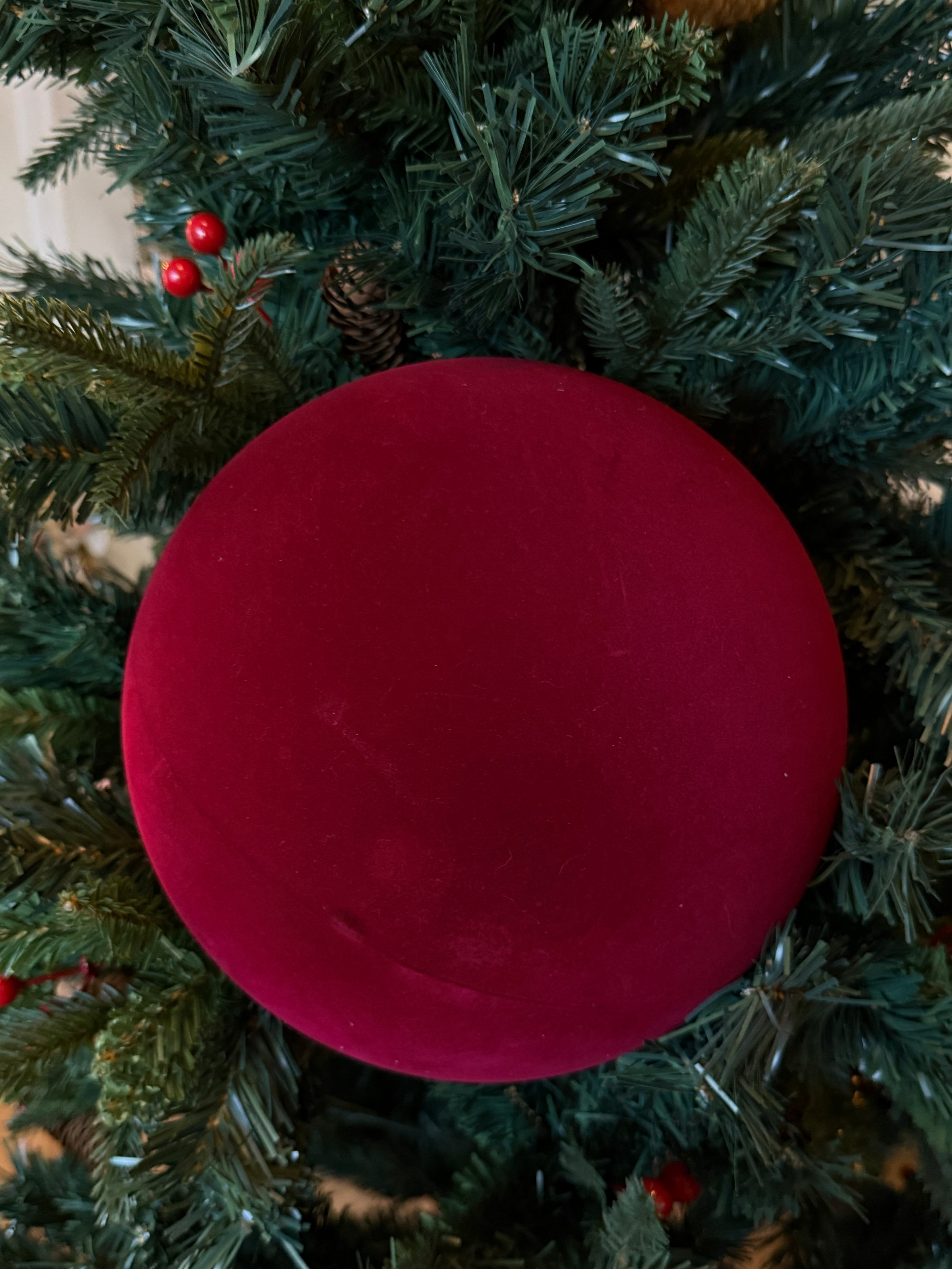 Burgundy Velvet Ornament 9.75”