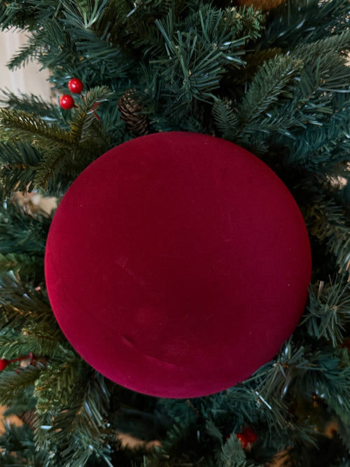 Burgundy Velvet Ornament 9.75”
