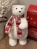 Standing Polar Bear with Red Scarf