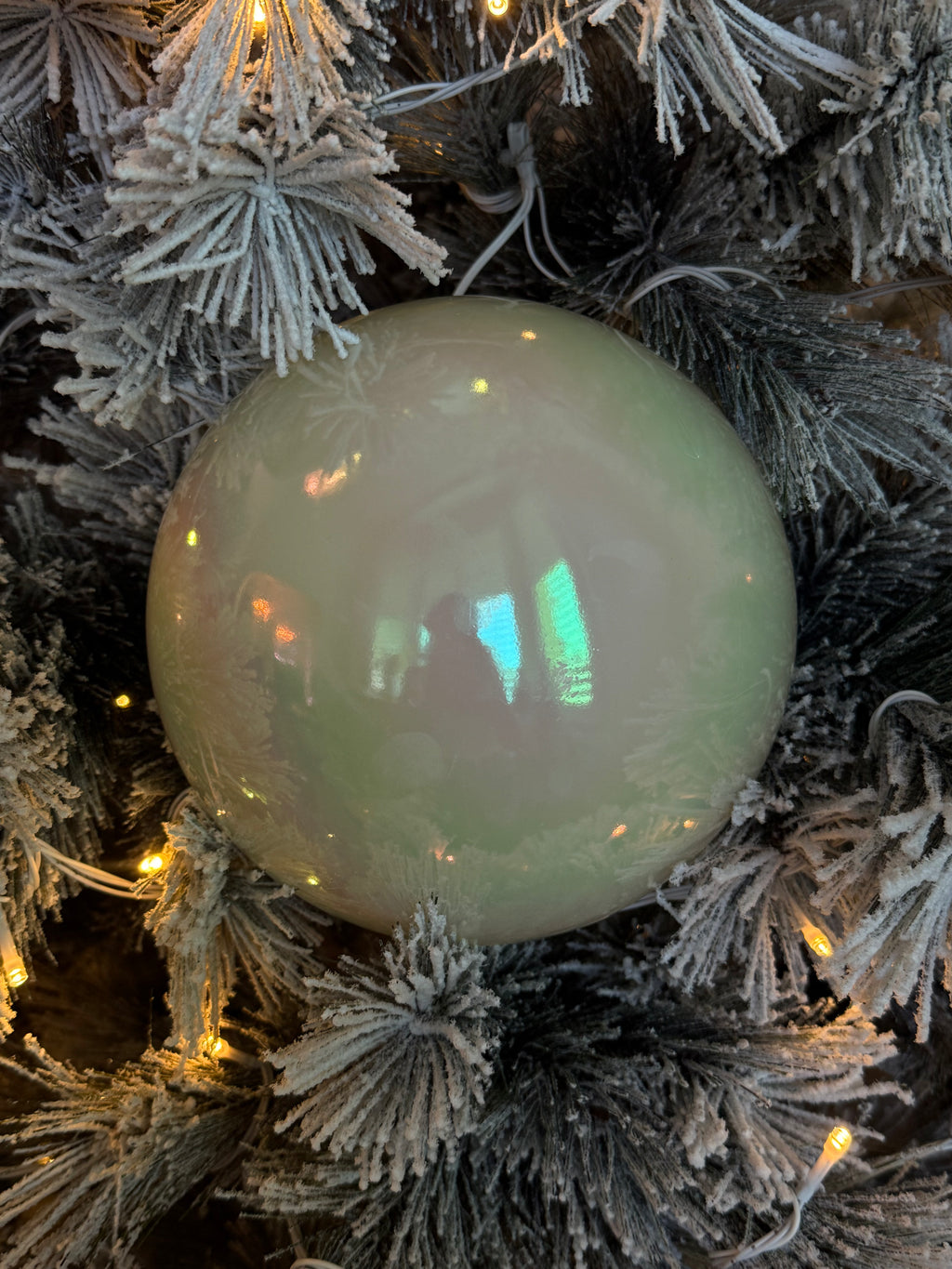 Iridescent Ball Ornament 8”