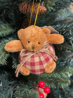 Bear Ornament - Set of 12 Black/Red