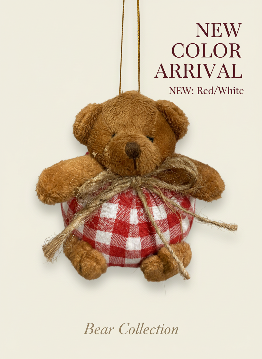 New Color Arrival - Red/White Bear