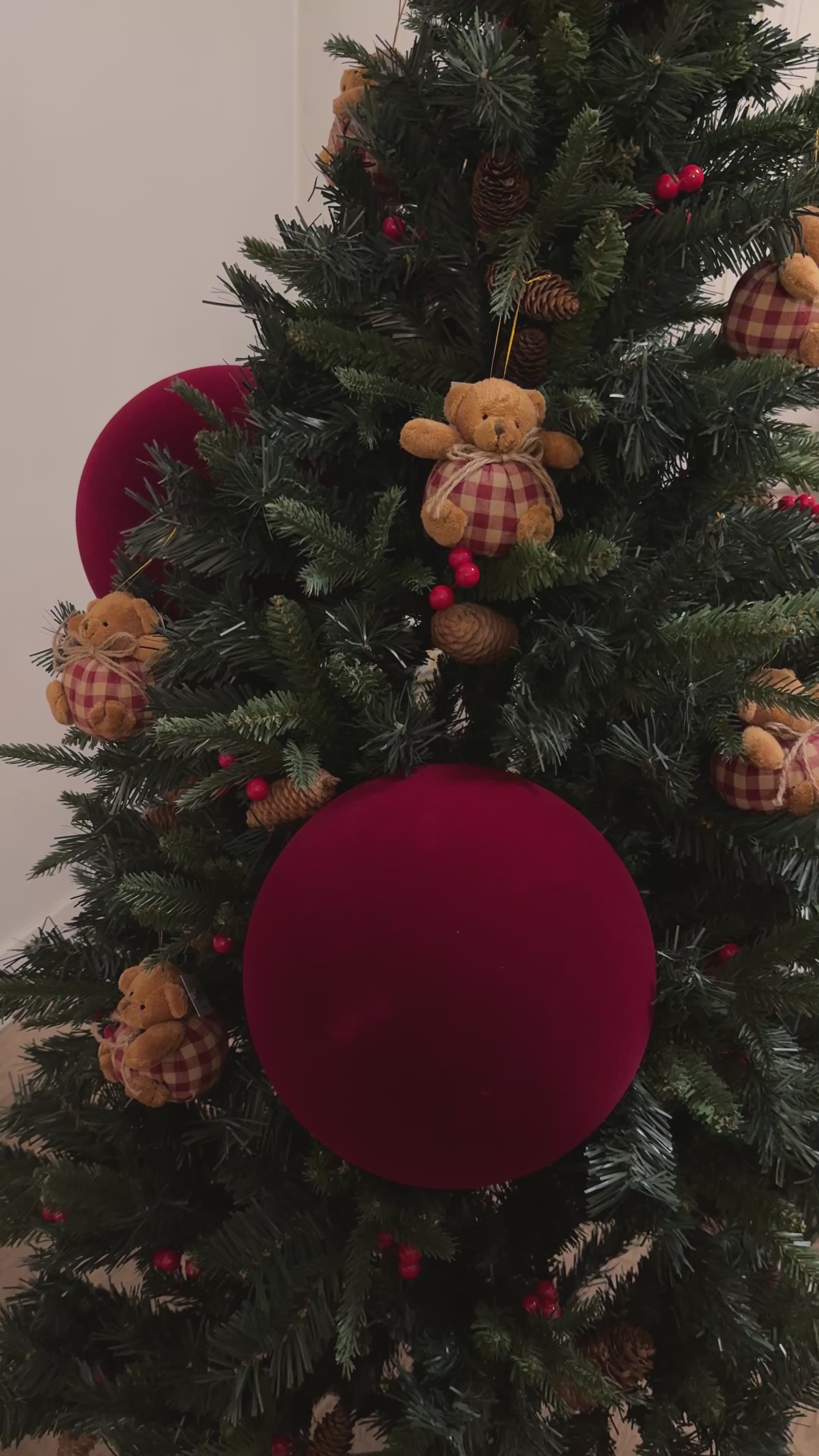 Burgundy Velvet Ornament 9.75”