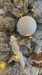 Glitter Ball Ornament - White